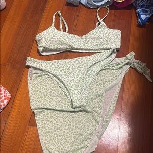 Green Leopard Print Bikini Set